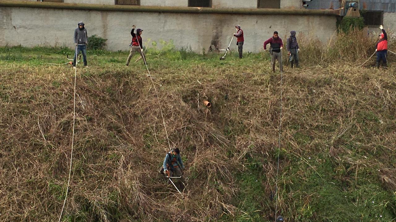 Los trabajos de riesgo que comenzaron durante la mañana de hoy.