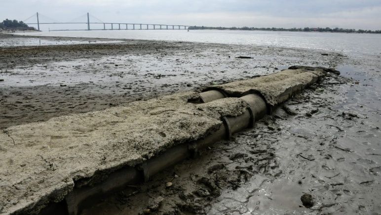 Imágenes del mes de agosto del 2019, cuando comenzaba a bajar el río.