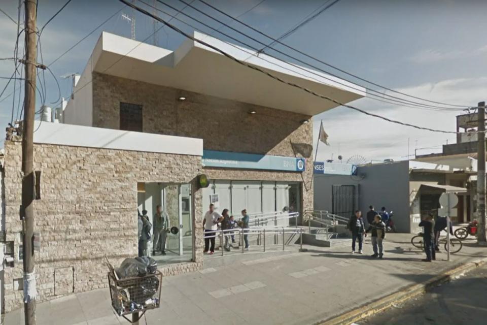 Sucursal del Banco Nación en donde se dio el violento asalto.
