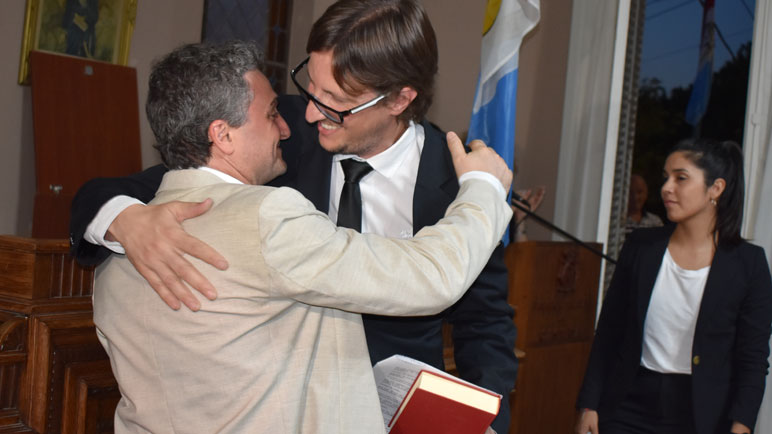 La jura de Walter Palanca ante Pablo Zanetti.