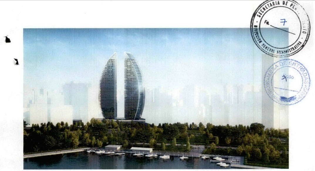 Las torres proyectadas, según el expediente que ingresó al Concejo. 
