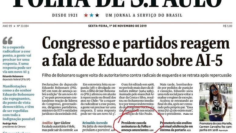 El diario publicó la noticia que habla de sí en su portada. 