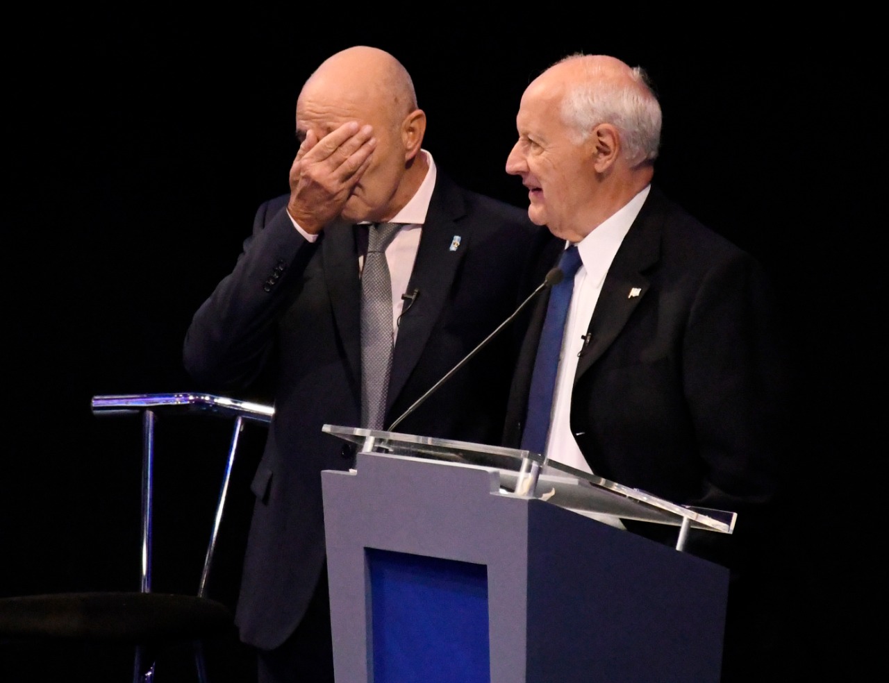 Gómez Centurión y Lavagna en el Debate 2019. (Foto: Rosario Plus)