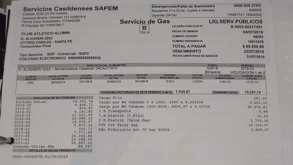 La primera boleta anuncia que los costos son altos.