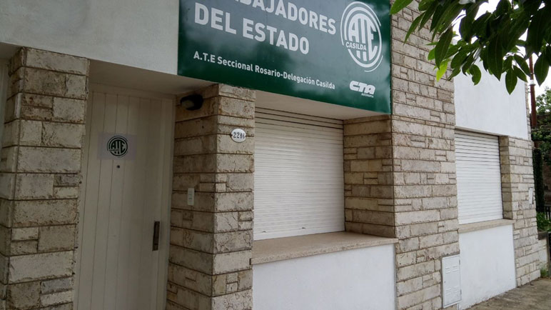 La fachada de la nueva sede de ATE sobre calle Washington.