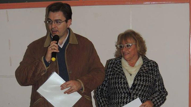 Pierucci junto al Intendente. La concejala dijo que hay una ordenanza vigente.