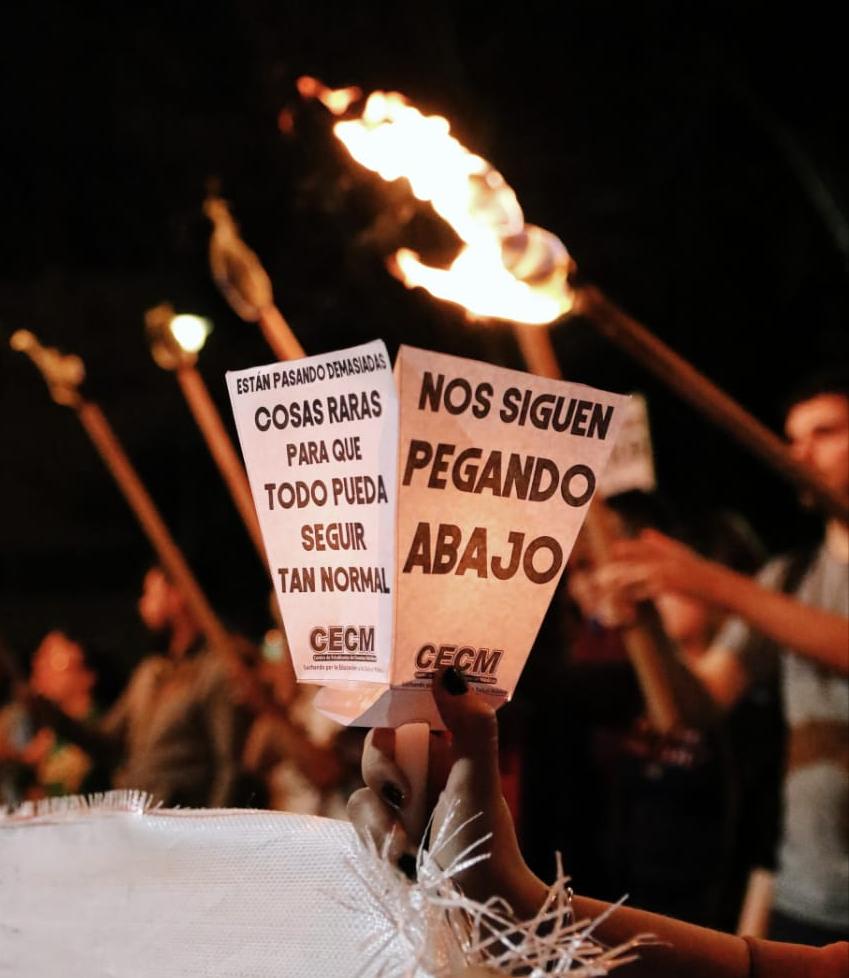 La movilización sumó alumnos y docentes de todas las facultades.