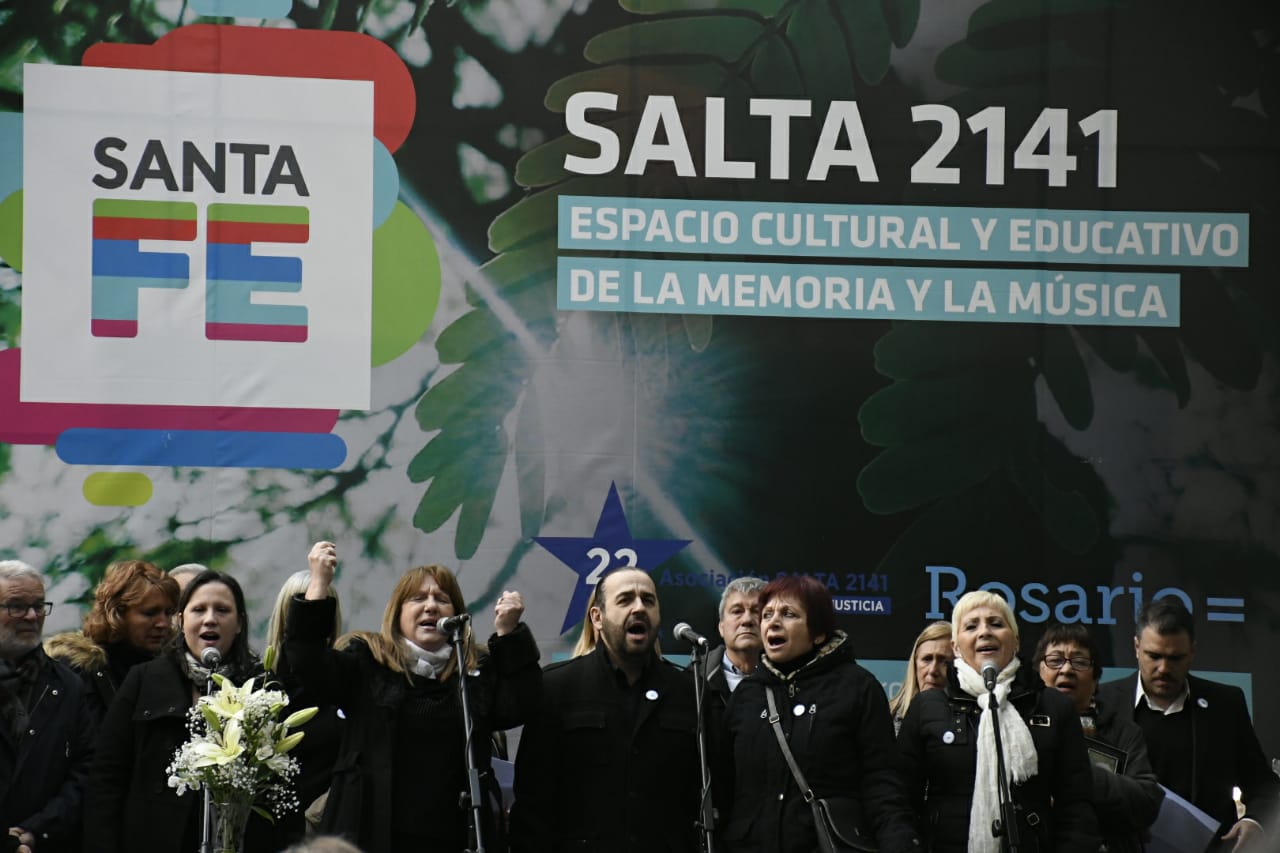 El escenario del acto que conmemoró el 5º aniversario de la catástrofe.
