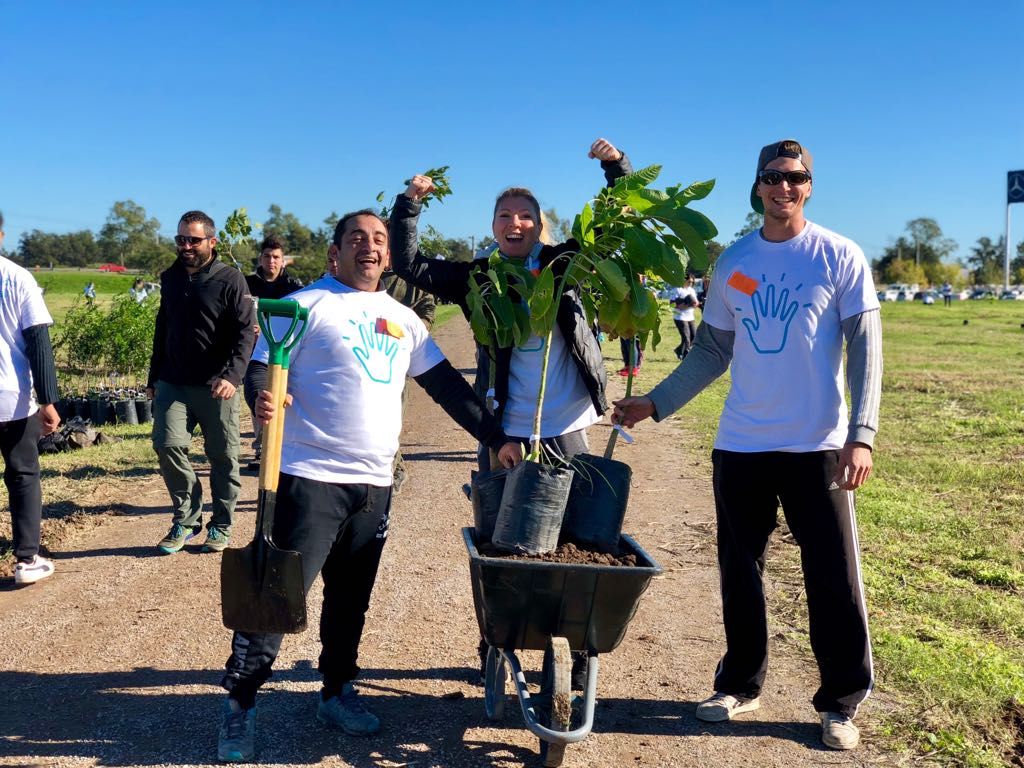 Unos 350 rosarinos plantaron mil árboles en el Bosque de los Constituyentes
