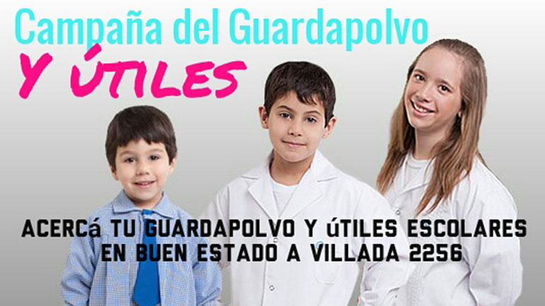 La FPC lanzó una campaña de donación de guardapolvos y útiles escolares.