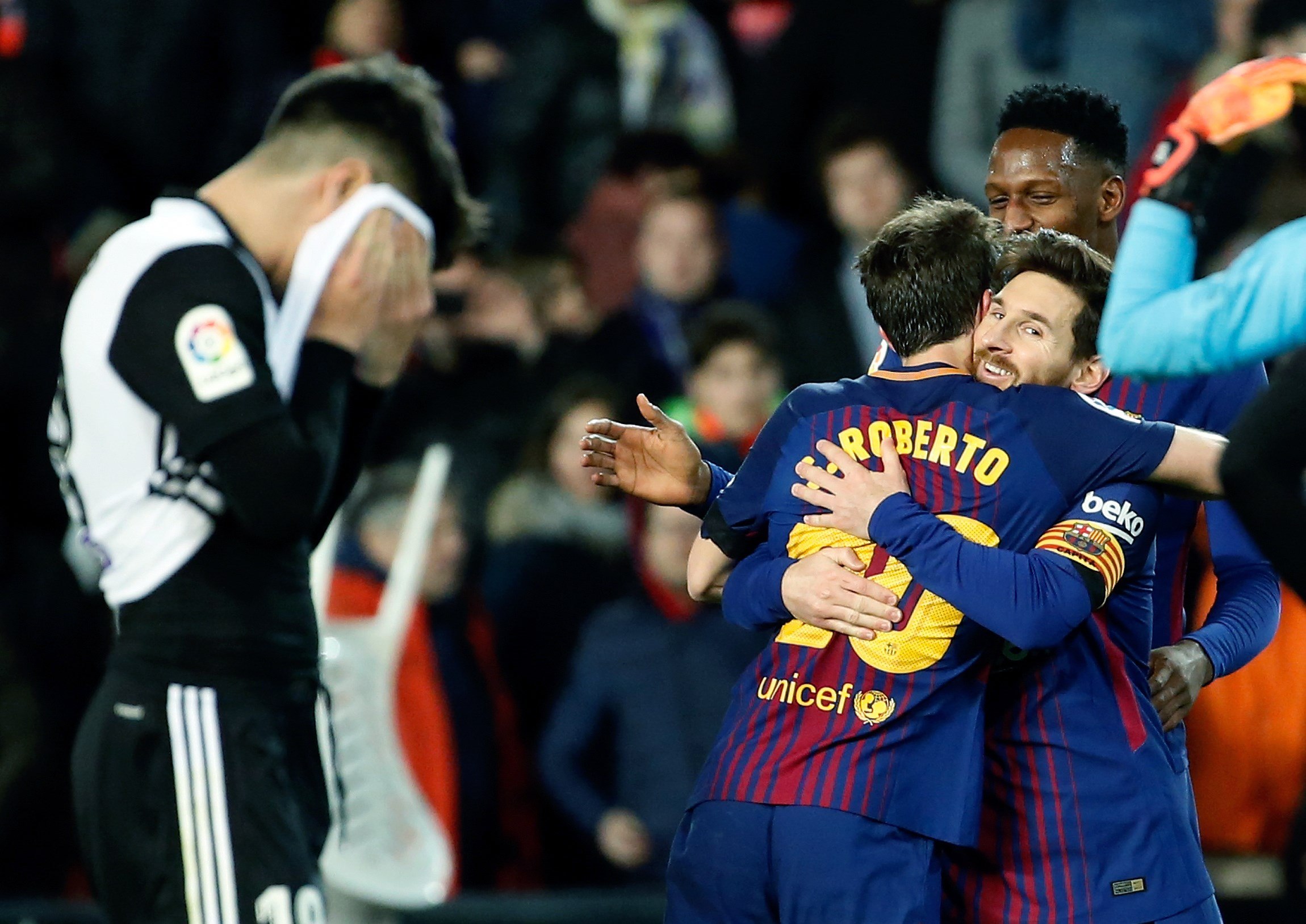 El Barcelona celebra un nuevo pase a la final (EFE)
