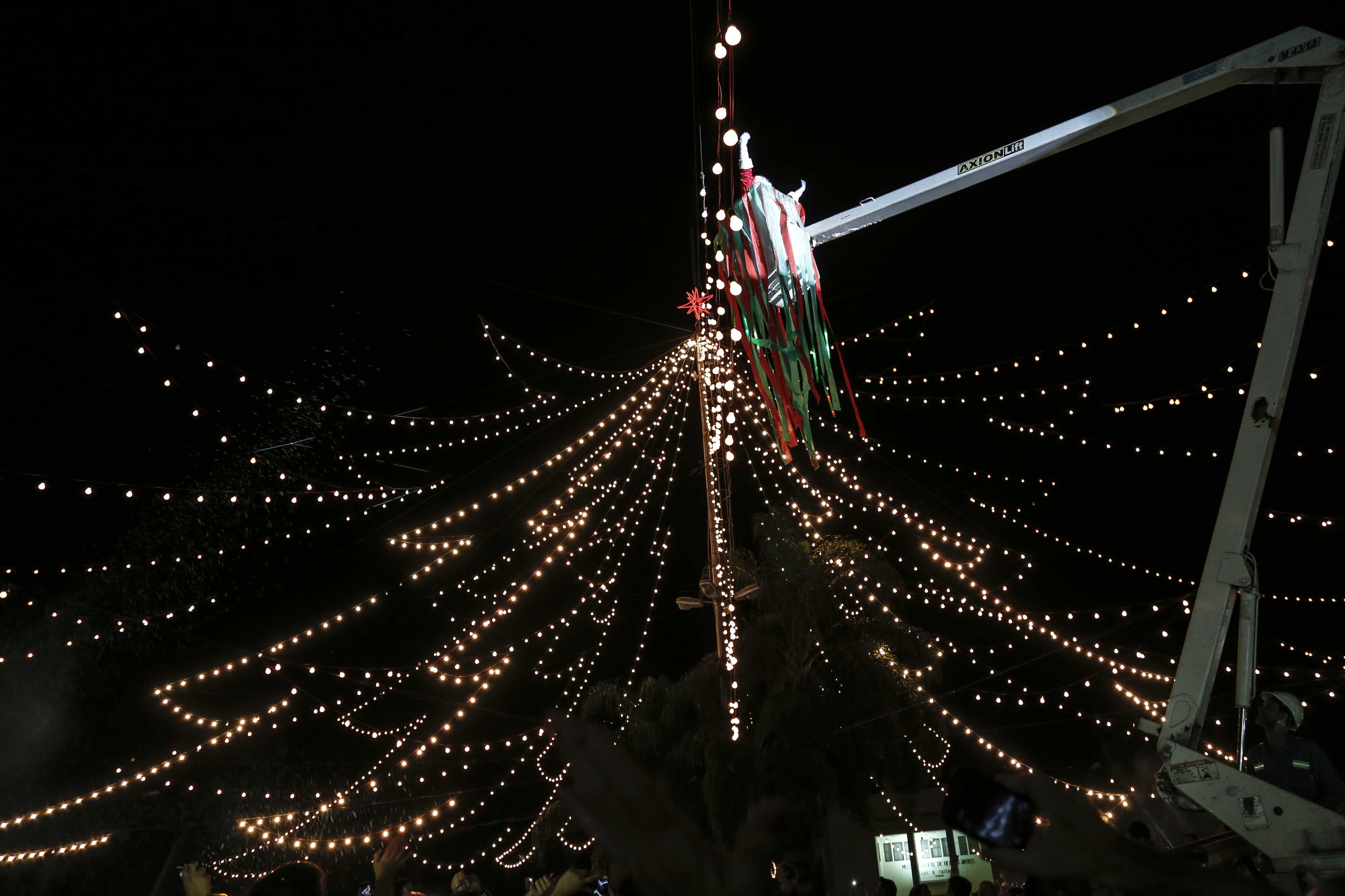 Se encendió el tradicional árbol de Oroño y Pellegrini (Foto: Guillermo Turin Bootello-Prensa MR)