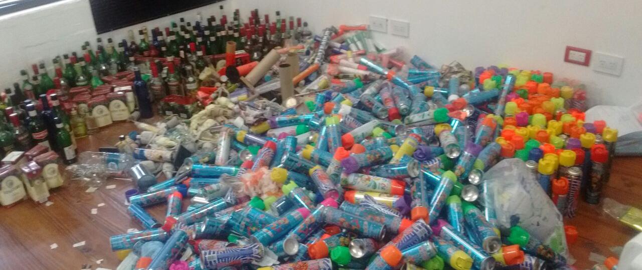 Banderazo escolar: tres estudiantes heridos y 900 litros de alcohol incautados 