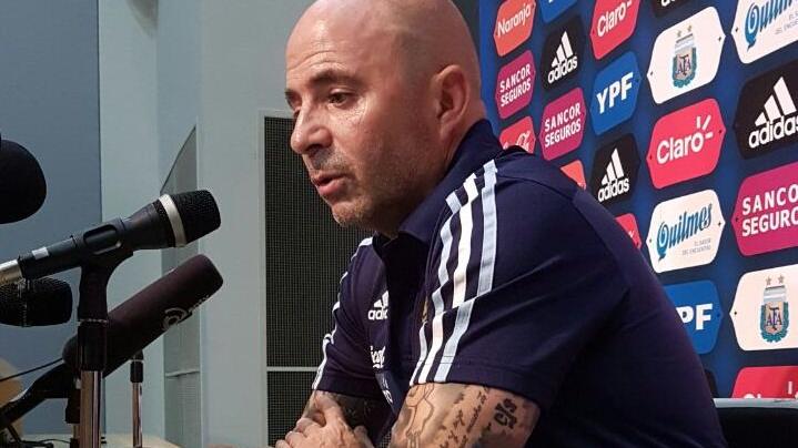 El entrenador albiceleste en conferencia de prensa.