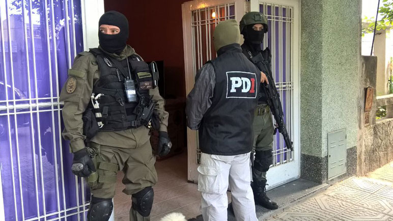 De los operativos participaron PDI de Casilda, de Rosario y Gendarmería.