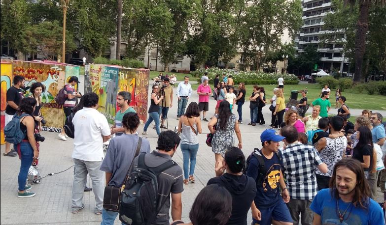 Intervención en plaza San Martín de Arte por Libertad (Créditos: Fernando Rey)