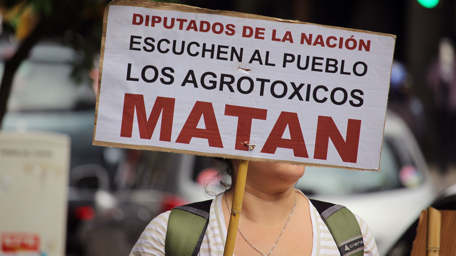 Protesta contra el monocultivo frente a la Bolsa de Comercio