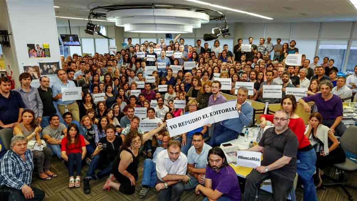 La toma de posición del diario hizo reaccionar a sus trabajadores.