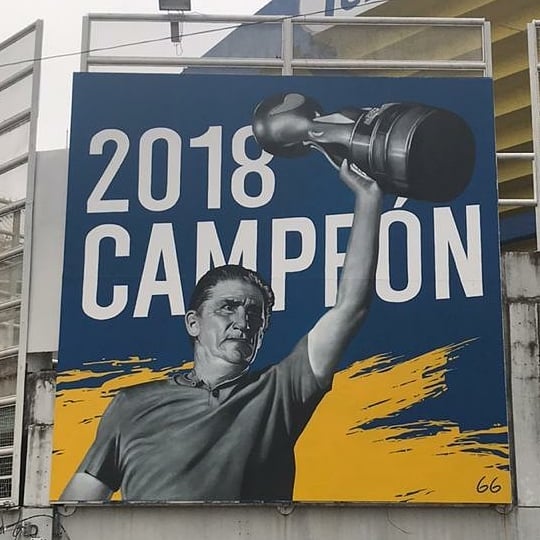 El Patón Bauza ya tiene su mural en el Gigante de Arroyito