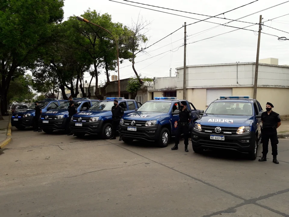 Cinco nuevos móviles policiales de última generación para la ciudad de Casilda. Foto: Gaspar Dalla Valle.