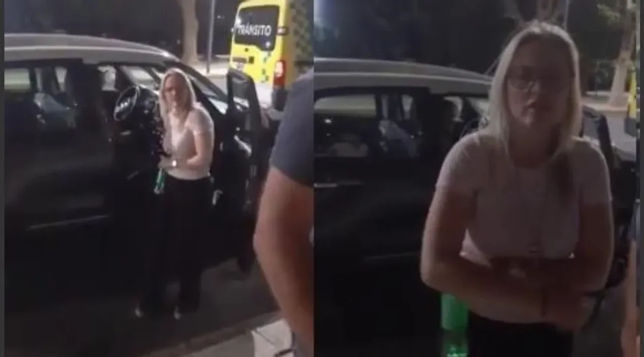 Imágenes de Píparo luego de que su esposo embistiera a los motociclistas.