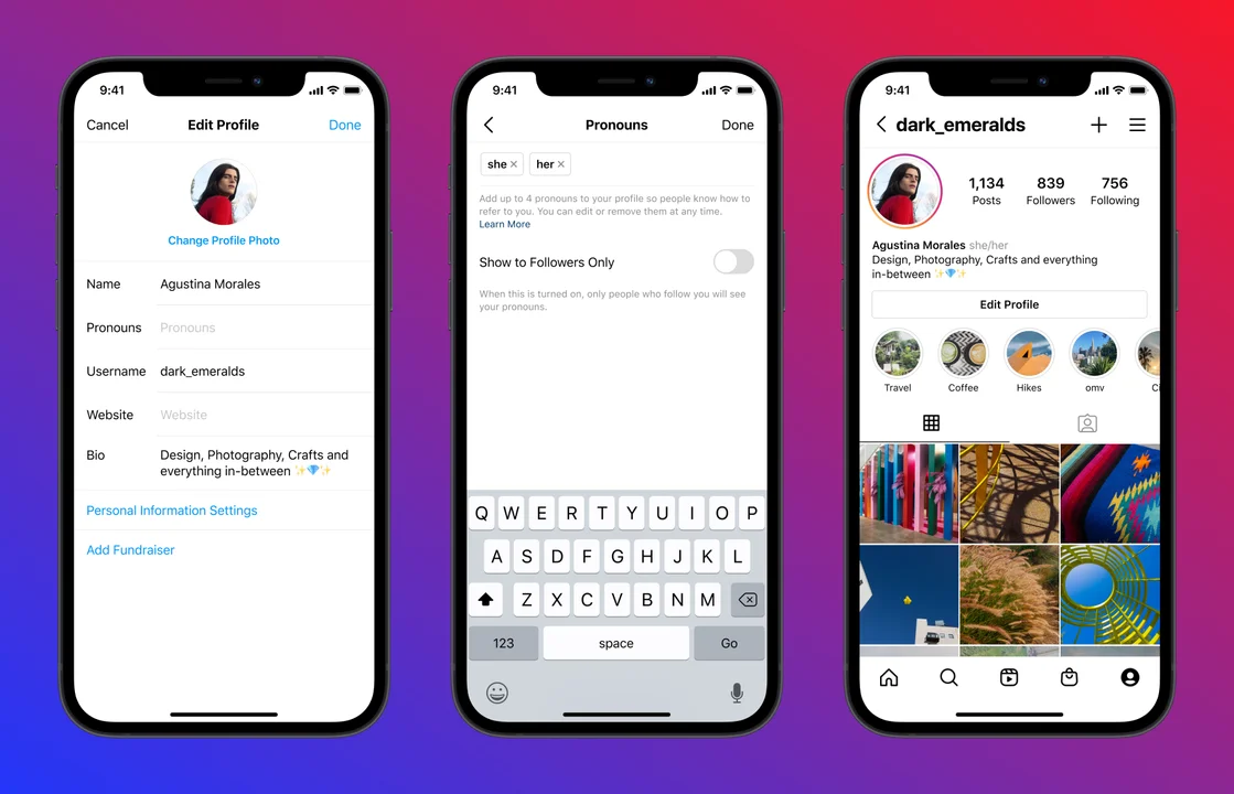 Instagram agregará la opción de poner pronombres en los perfiles