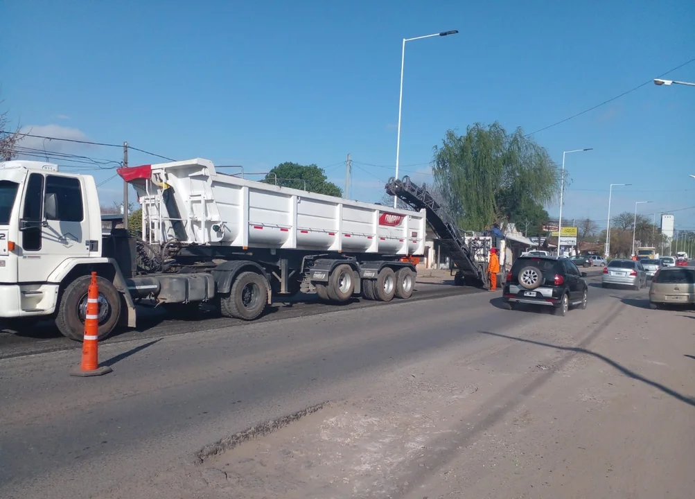 Importantes obras sobre la ex ruta 9 en Roldán