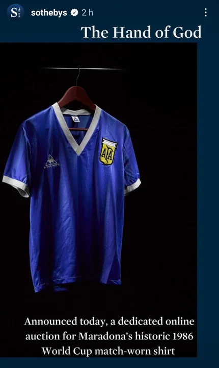 Histórico: subastan la camiseta que Maradona usó contra los ingleses