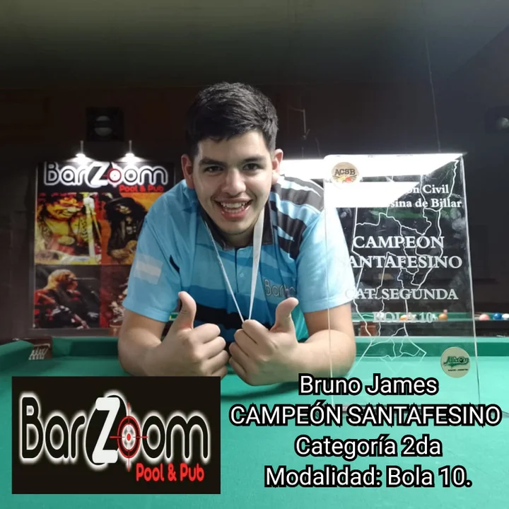 Bruno James se consagró campeón santafesino de pool