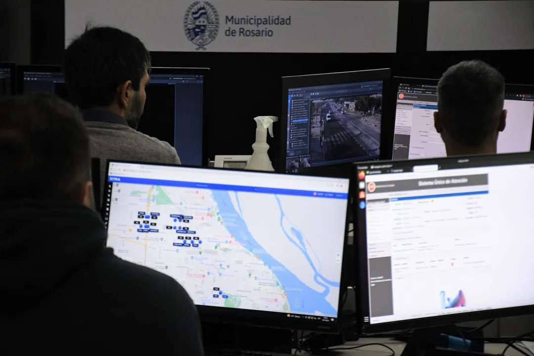 El centro de monitoreo donde se labrarán las multas por infracciones de tránsito. (RosarioPlus)