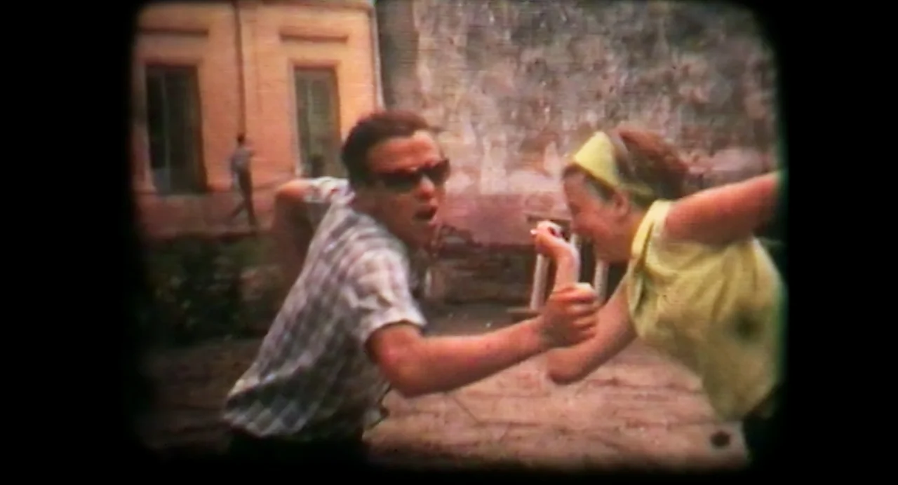 Frame de una grabación con Super 8 del archivo familiar que fue rescatado.