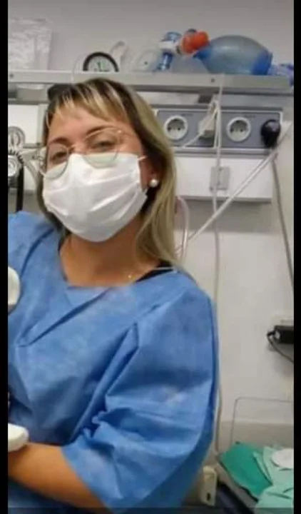 Joana Belén Ortolán, con la foto que eligió para recordarla el personal del Centenario.
