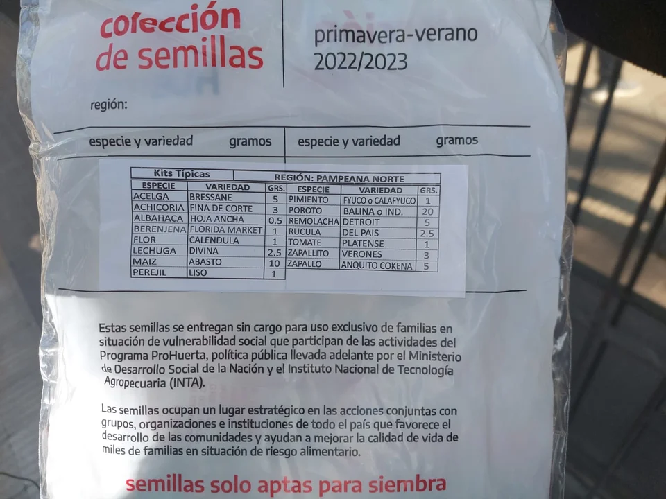 INTA entregó semillas, aún queda otra fecha para septiembre