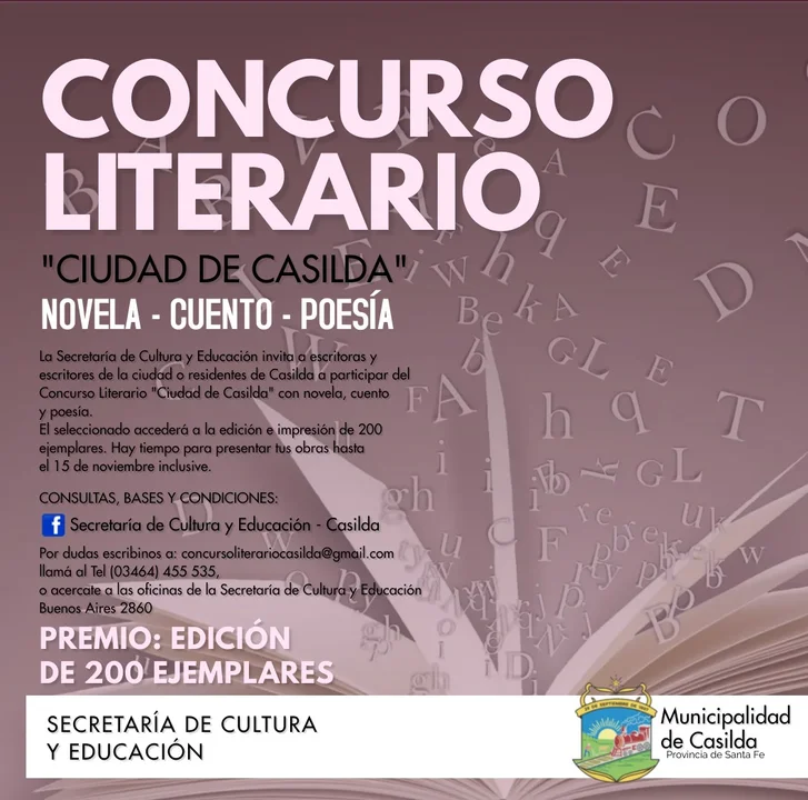 Nuevo concurso literario "Ciudad de Casilda"