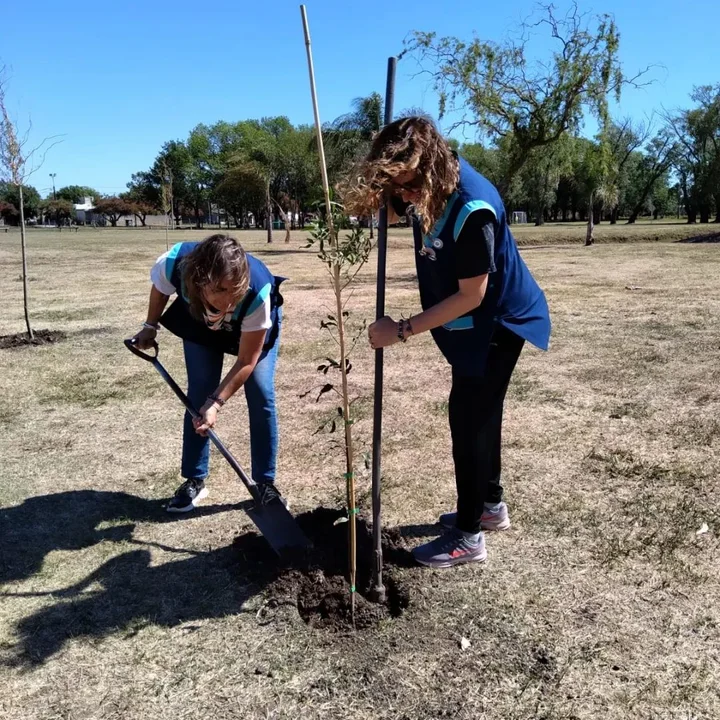 Alumnos de escuelas de Chabás plantaron árboles en el Parque Centenario