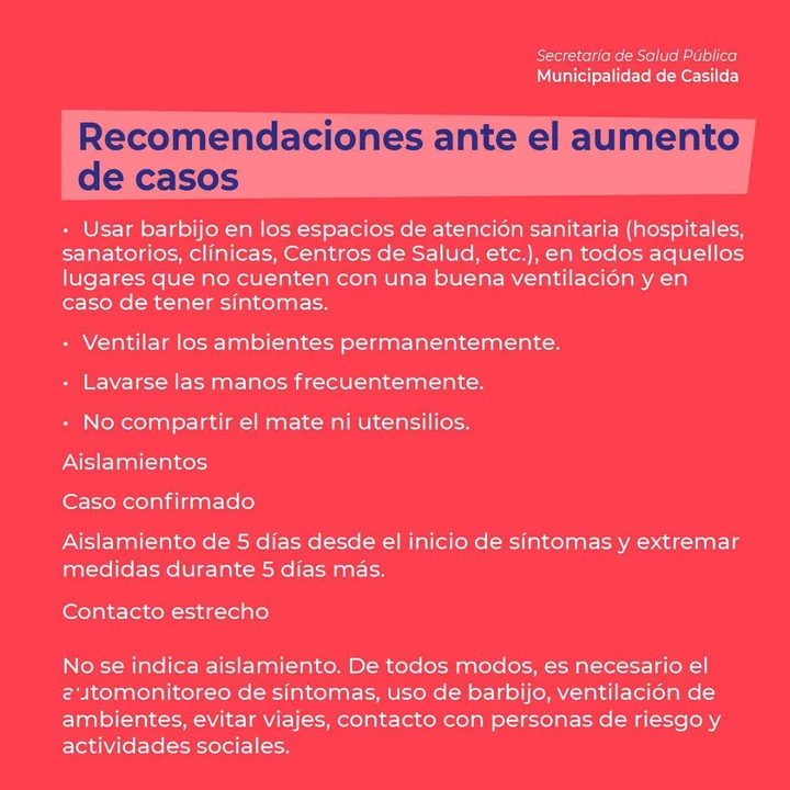 Recomendaciones ante el aumentos de casos de Coronavirus