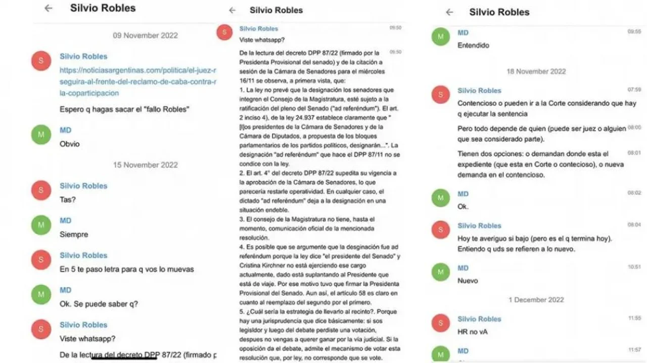 Siguen los chats del ministro de Larreta: con la Corte y el negocio de las grúas
