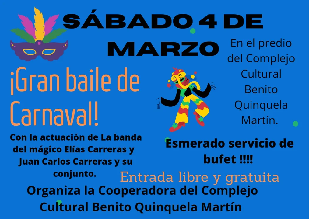 Gran baile de carnaval en la Quinquela