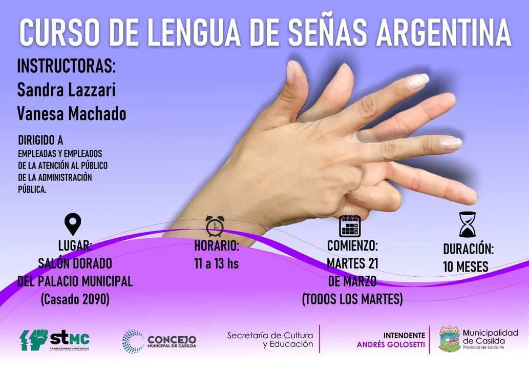Dictarán un taller de lengua de señas para empleados públicos de la ciudad