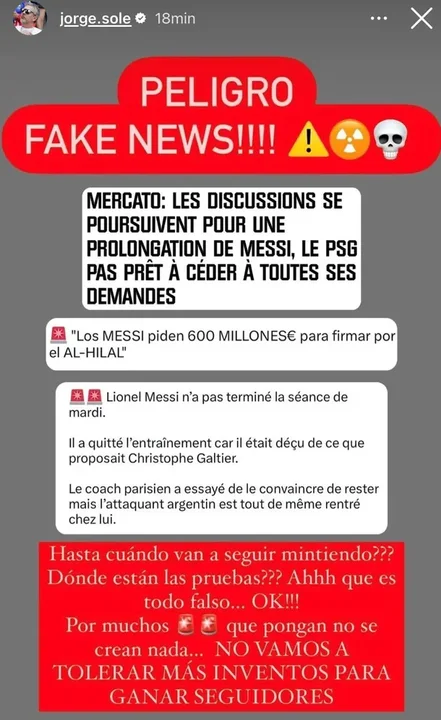 El padre de Messi se enojó por las fake news sobre el futuro de la Pulga