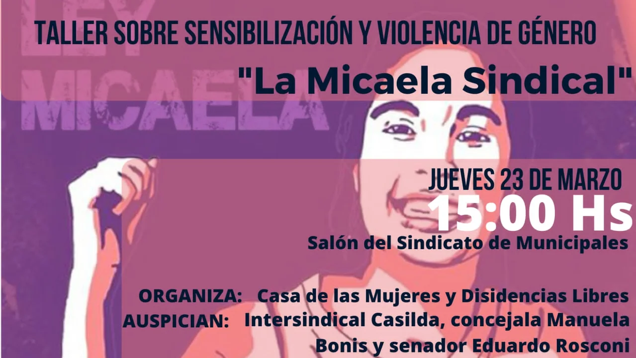 Brindarán un taller sobre sensibilización y violencia de género