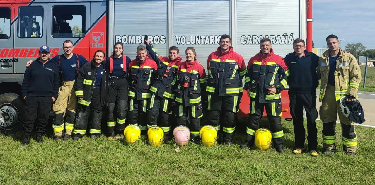 Un bombero casildense participó de un simulacro de accidente aéreo