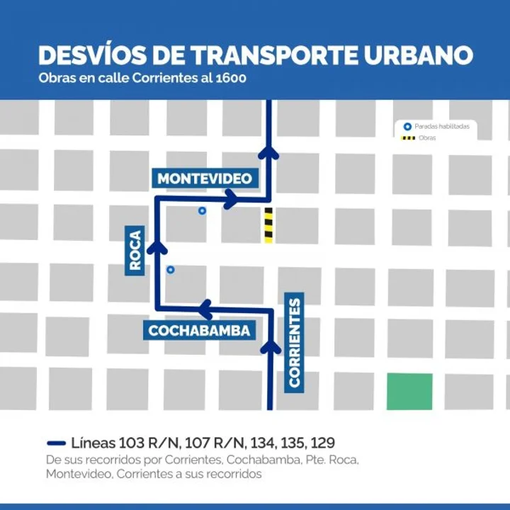 Corte de tránsito en el centro de Rosario por obras de repavimentación 