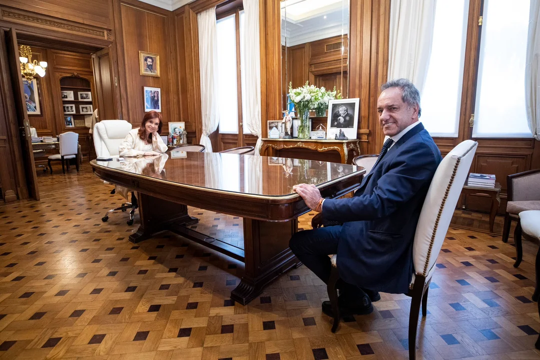 Cristina recibió a Scioli en su despacho