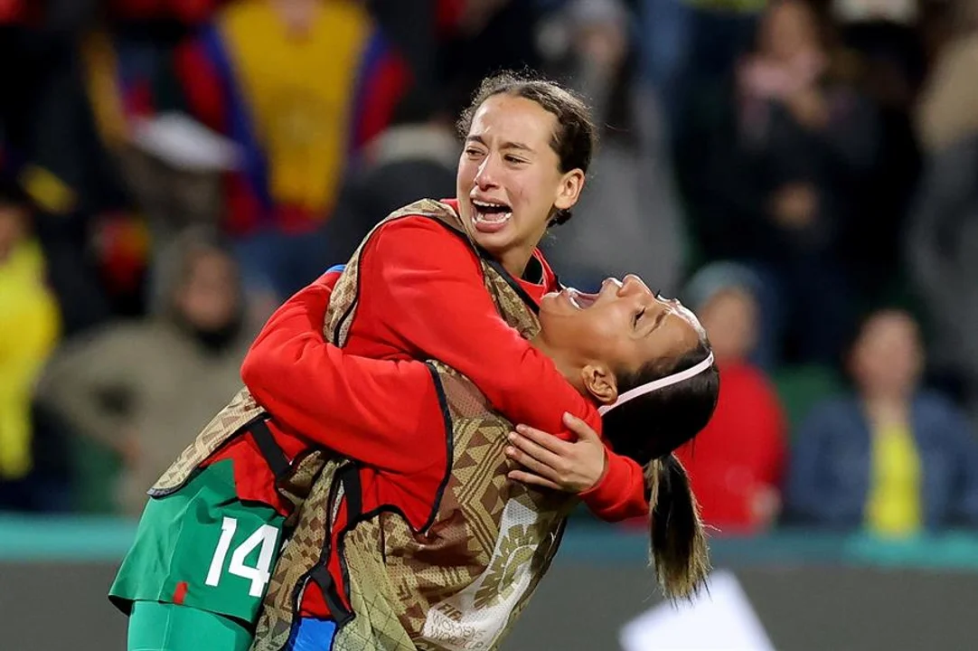 La emoción del seleccionado femenino marroquí al pasar a octavos