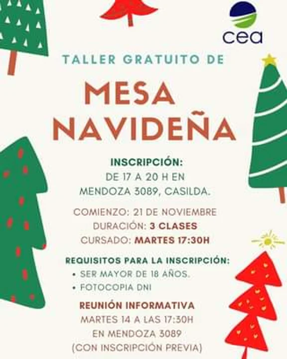 Inscripciones abiertas para el Taller de Mesa Navideña