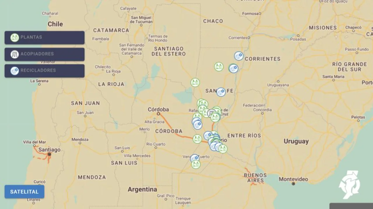 Crearon un mapa interactivo sobre reciclaje en la provincia de Santa Fe