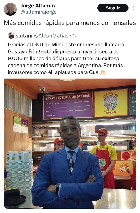 El insólito cruce entre el vocero de Milei y Altamira por un meme de Breaking Bad