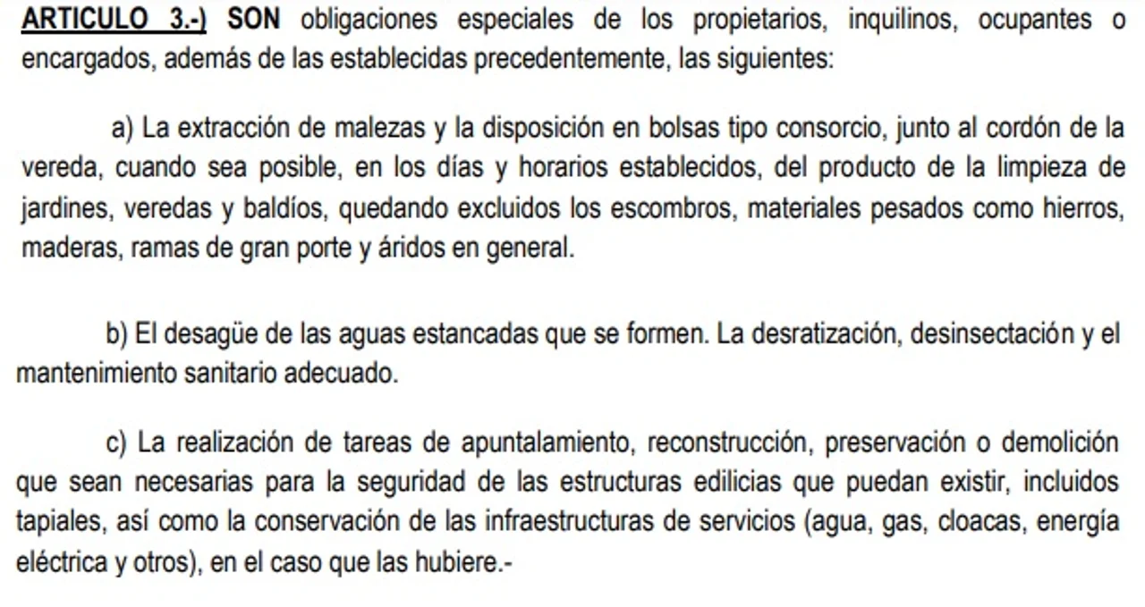 La Muni pidió "colaboración" para mantener veredas y terrenos baldíos limpios