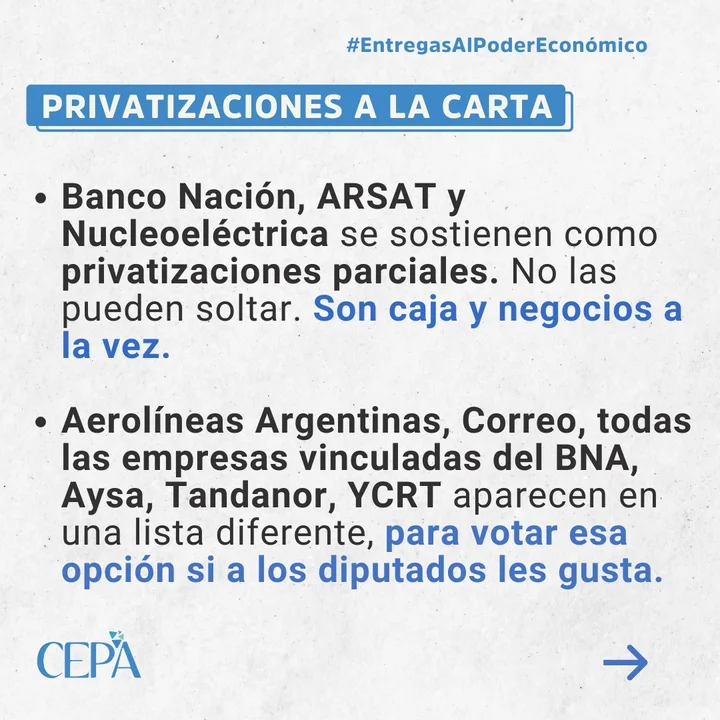 La ley del poder: el Congreso define sobre privatizaciones y liquidación de activos